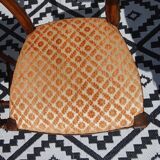 Antique Louis Philippe style chairs in walnut and velvet