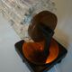 Pair of black lacquered metal, brass and glass wall light