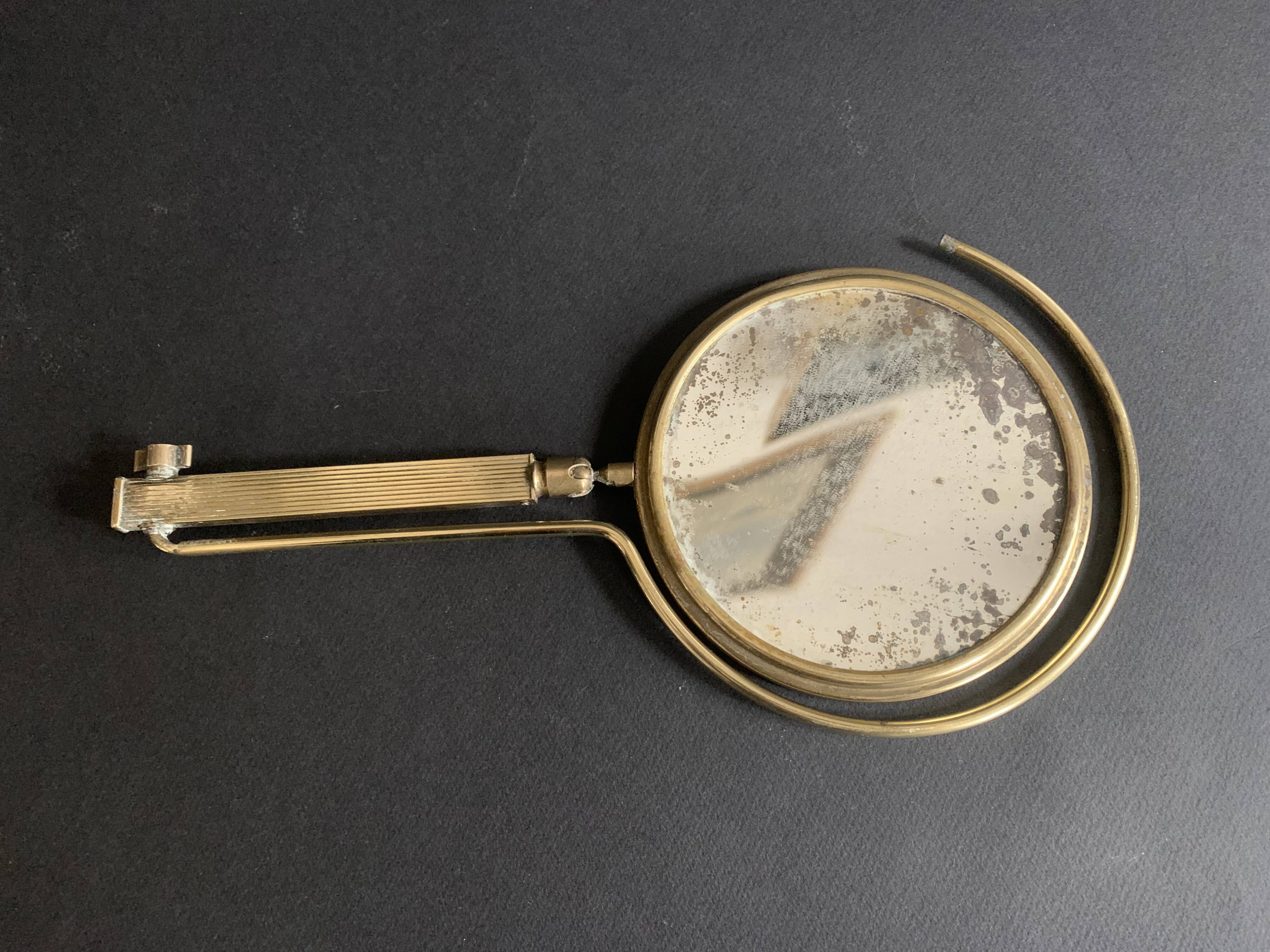 Adjustable table mirror in gilded brass, 1950, France