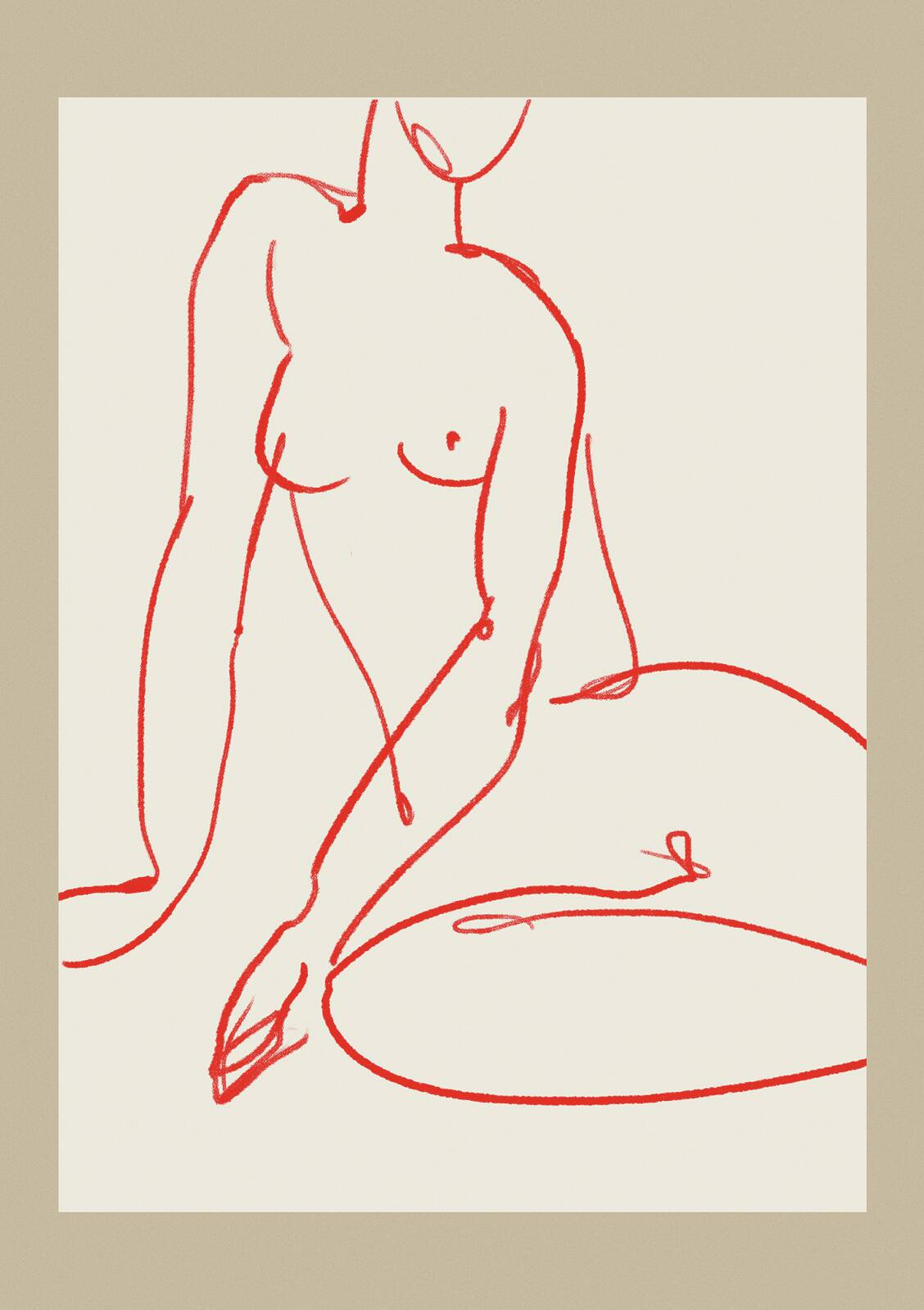 Female figure giclee art print, 50x70cm