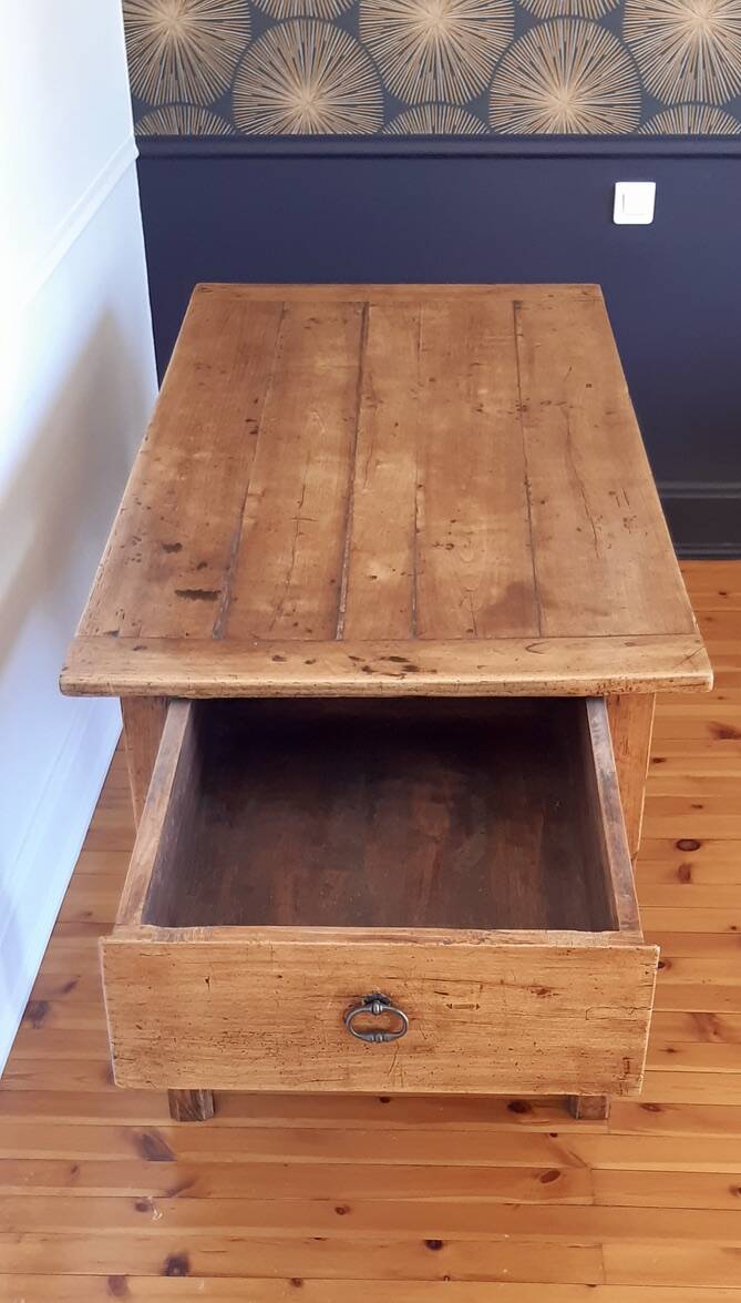 Table de ferme ancienne en bois de hêtre XIXème