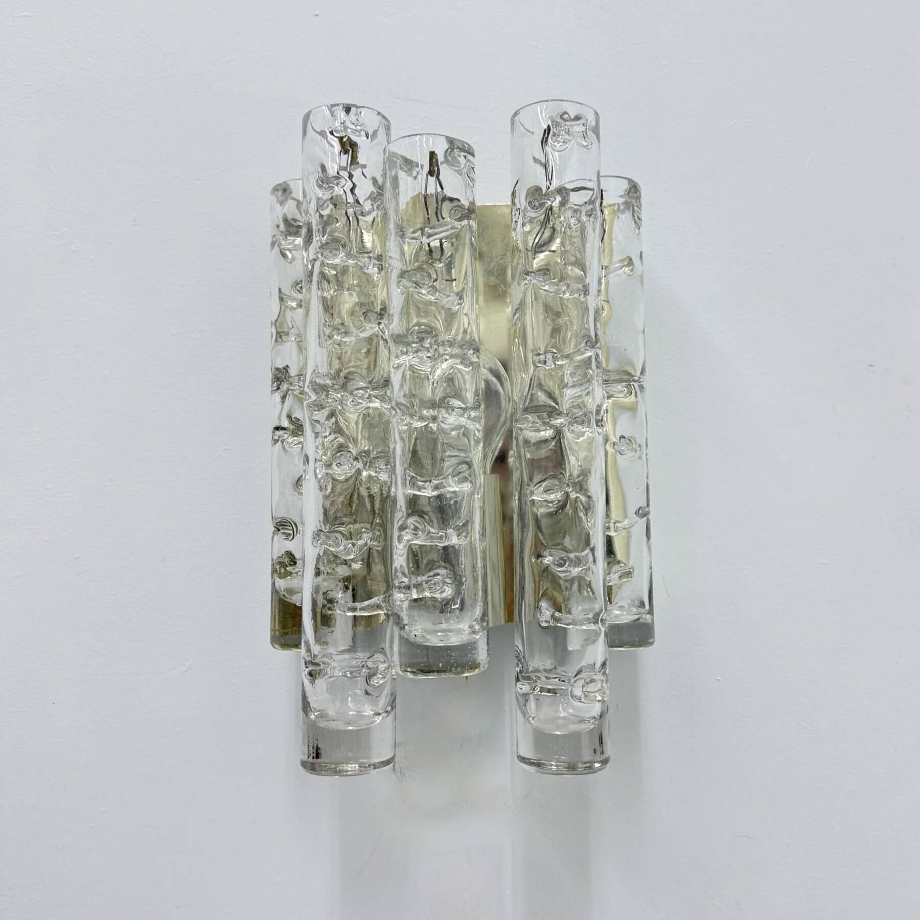 Doria Leuchten glass wall lamp sconce, 1970s