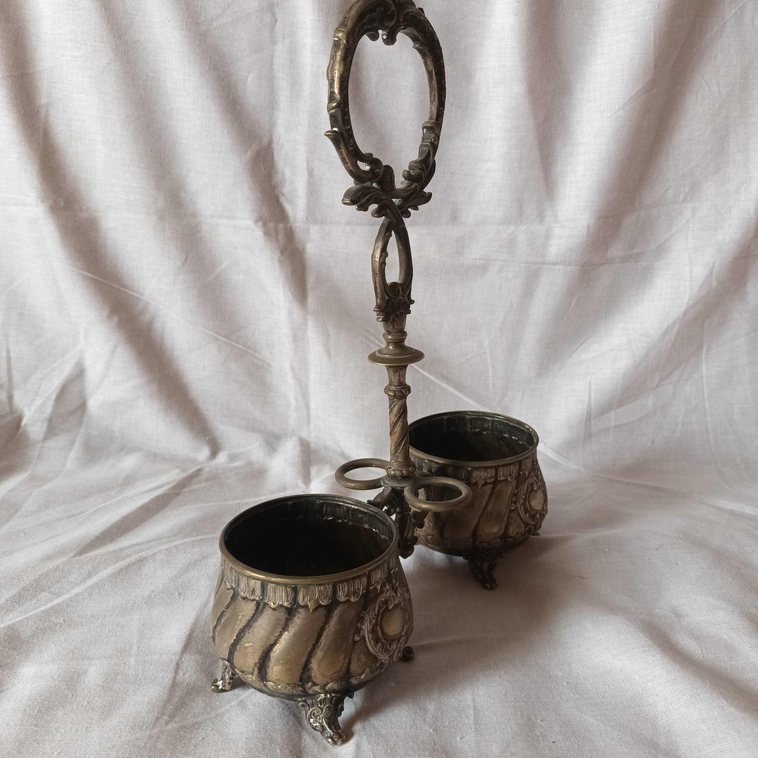 Ancien saleron en métal argenté