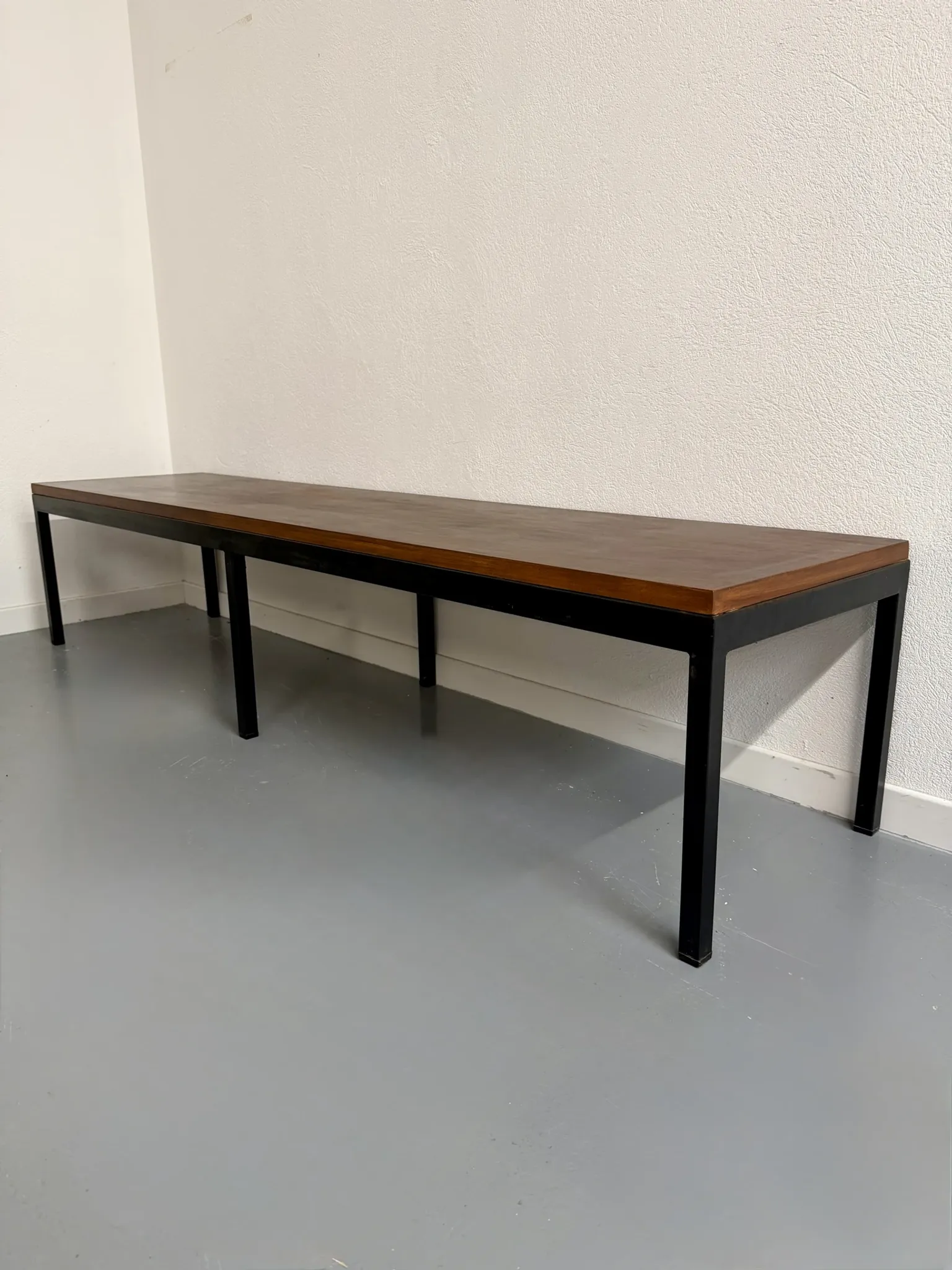 Large coffee table / modernist side table in wood and metal an60