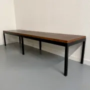 Large coffee table / modernist side table in wood and metal an60