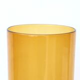 Amber glass vase, plucked base, 70s