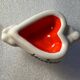 Vintage 50s salt and pepper shaker - ceramic - heart shapes