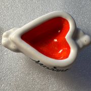 Vintage 50s salt and pepper shaker - ceramic - heart shapes