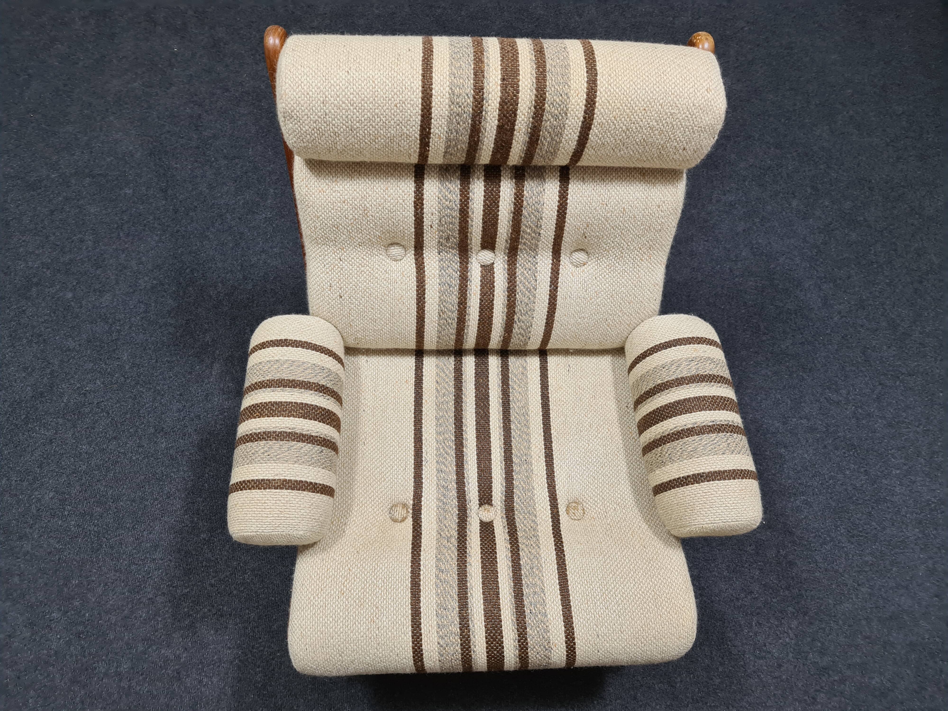 Set de salon vintage des années 70 en teck 6 pièces