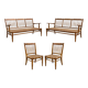 Lajos Kozma sofa and chair set, made of Hungarian oak from the 1950s.