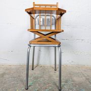 Metal and wood high chair