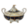 Antique porcelain sweet jar in gilded and cobalt blue, Napoleon III style.