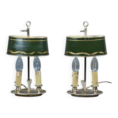Paire de lampes « Bouillotte » en laiton, style Empire, début XXe