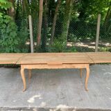 Louis XV extendable dining table from the 18th century, renovated in solid oak, 315cm