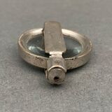 Foldable magnifying glass in silver metal 1900