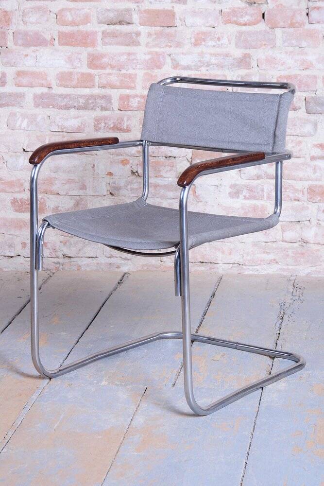 Bauhaus Czech Chrome Armchair by Marcel Breuer for Thonet, 1930s