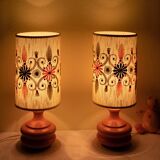Pair of embroidered orange lamp