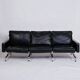 PK31 sofa - 3-seater - black leather - Poul Kjærholm - E. Kold Christensen - 1960s