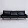 PK31 sofa - 3-seater - black leather - Poul Kjærholm - E. Kold Christensen - 1960s