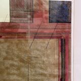 Work by Gérard Dechamps, painting using sewing and chalk techniques