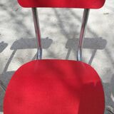 batch of 5 red formica chairs