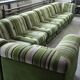 Large 7 piece modular / sectional sofa in striped upholstery, Germany, 70s