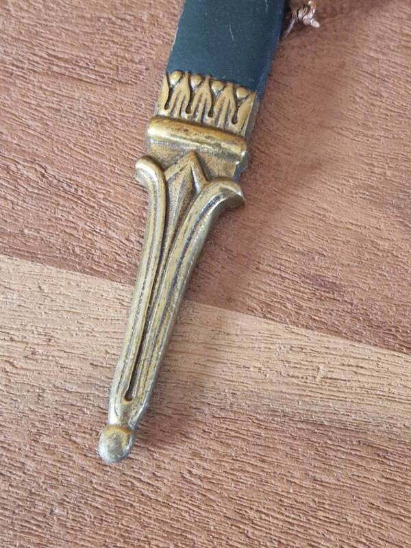 Pair of Empire style wall sconces in gilded bronze and green lacquer.