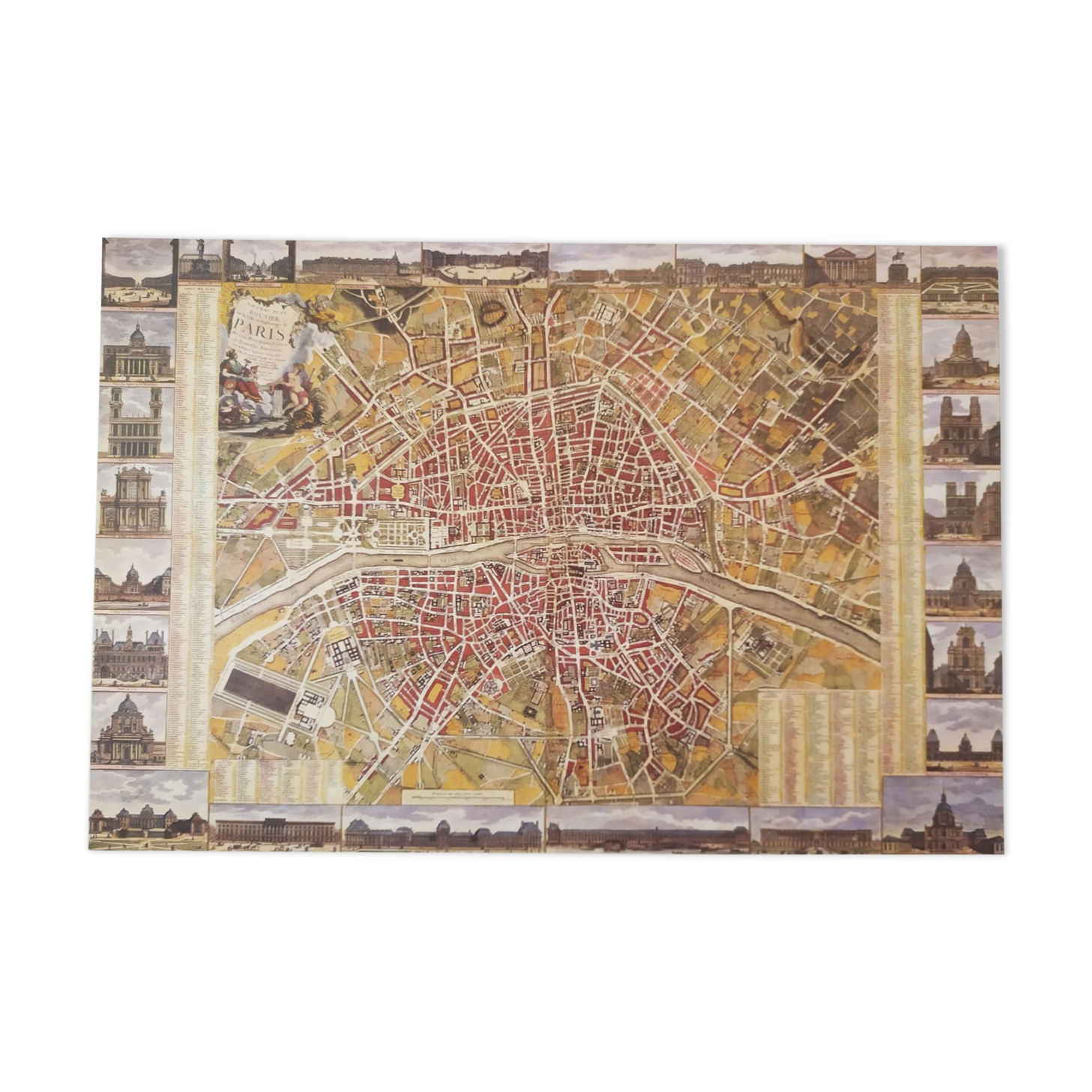 Historic map of Paris in 1789