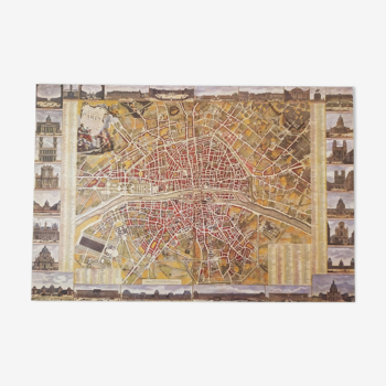Historic map of Paris in 1789