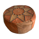Moroccan leather pouf