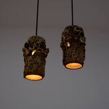 Sculptural ceramic pendant lamps by Bodil Marie Nielsen