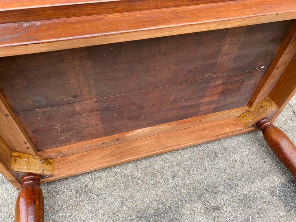 Side table desk in solid wood feet turned 50s