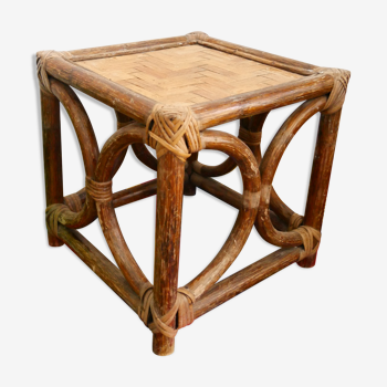 Rattan side table