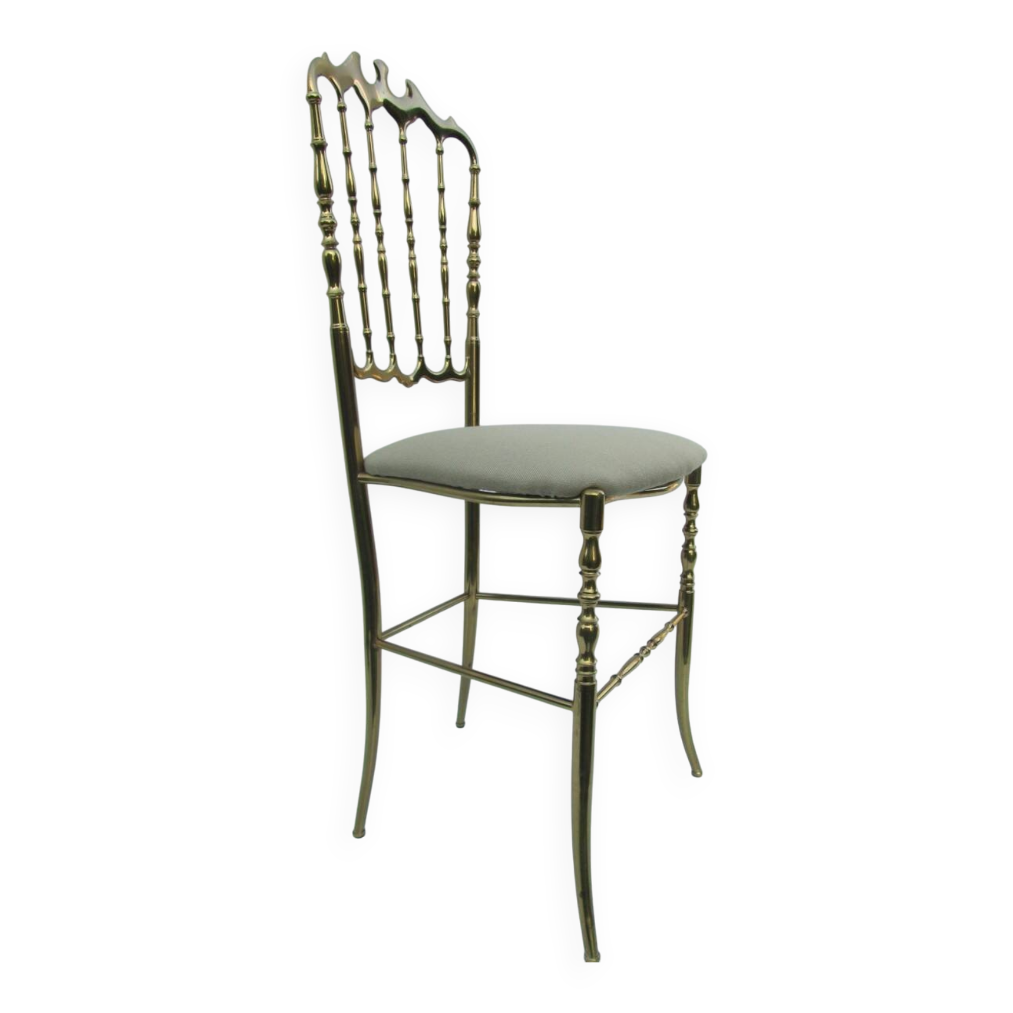 Italian Side Chair in Golden Brass by Giuseppe Gaetano Descalzi for Chiavar