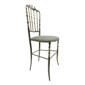 Italian Side Chair in Golden Brass by Giuseppe Gaetano Descalzi for Chiavar