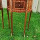 half-moon bedside pair in marquetry, bronze ornaments