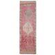 1970s Vintage Turkish Hand-Knotted Wool Cotton Pink Runner Rug 90x303