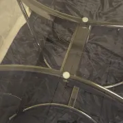 Smoked glass octagonal table from the early 1970s.