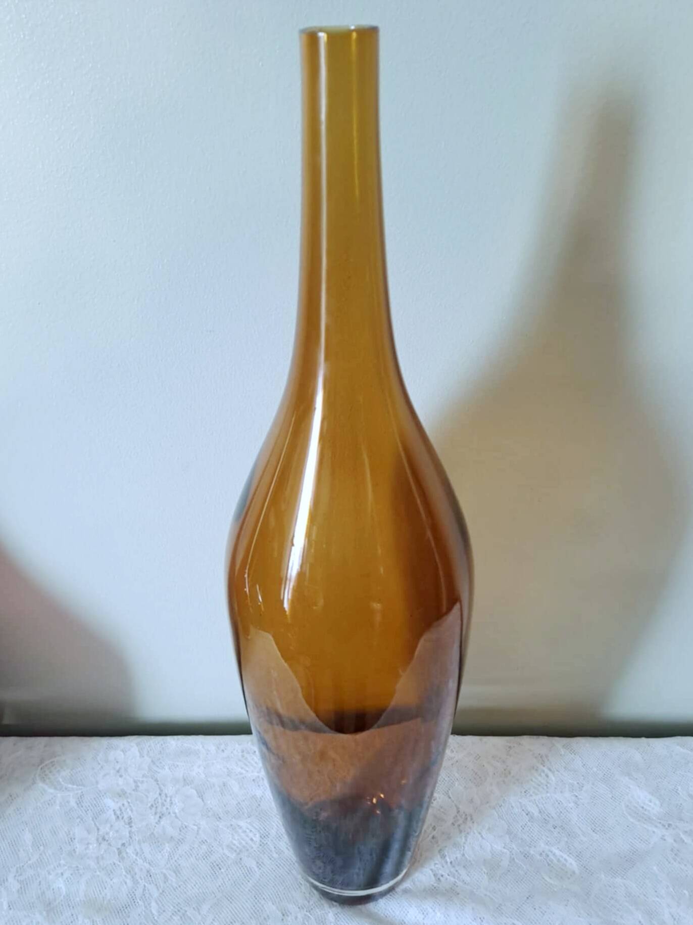 3 blown glass vases