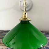 Vintage wall lamp in green opaline