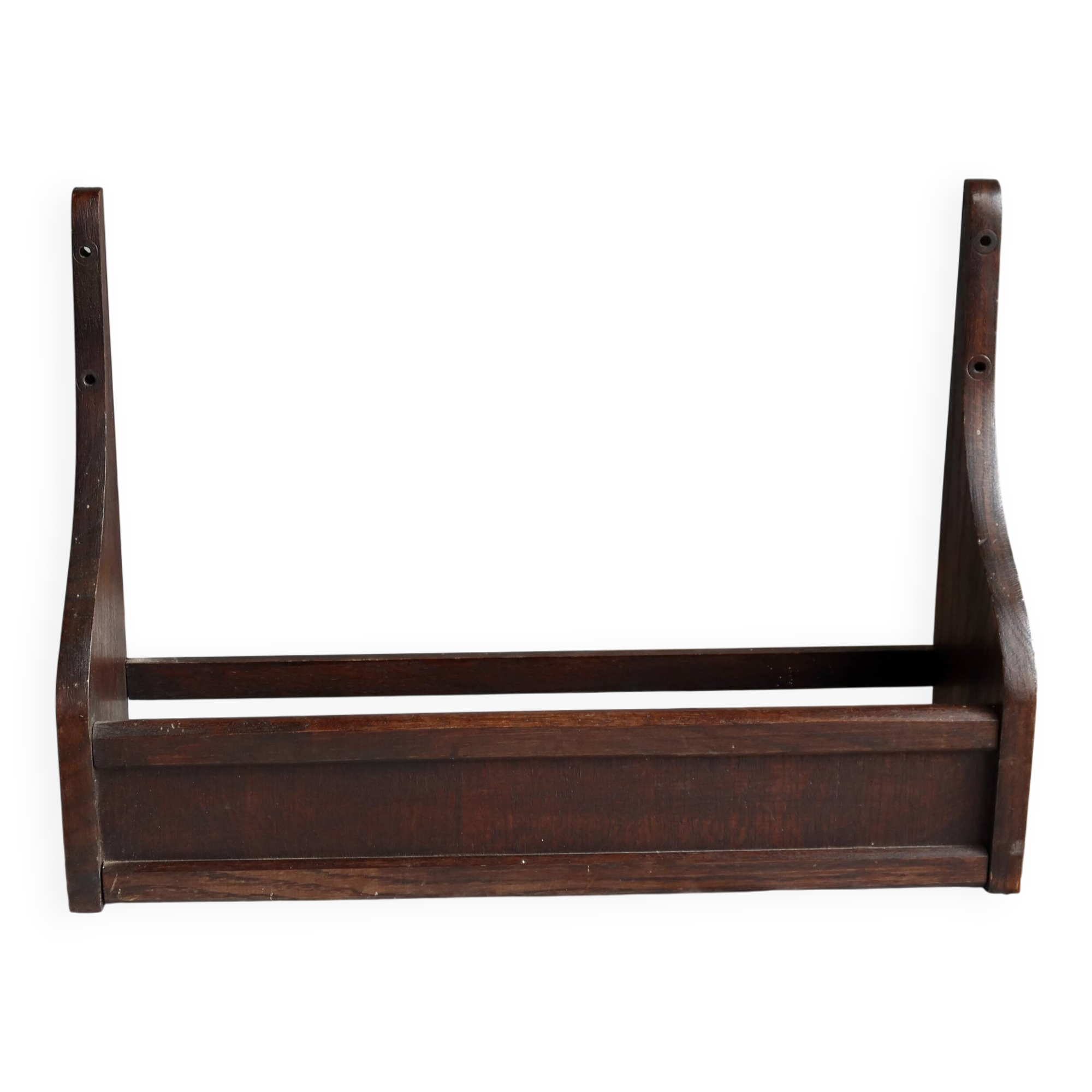 Vintage dark wood wall shelf