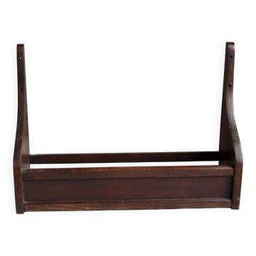 Étagère murale vintage en bois foncé