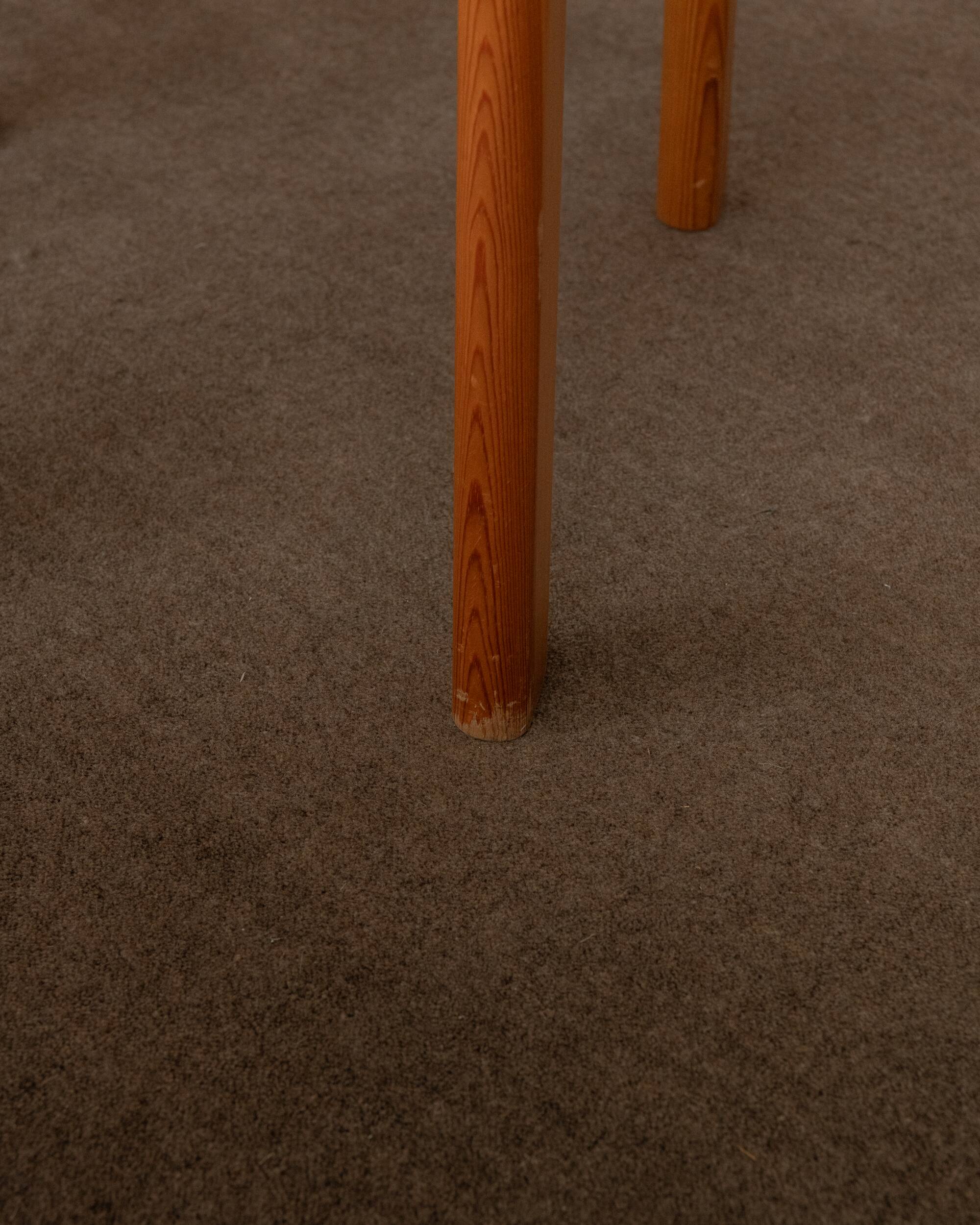 Scandinavian Brutalist Pine Dining Chairs with Sculptural Back, 1970, Set of 6