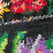 Large bohemian handwoven rug with amazing scenery and floral design, made in Romania 315x195cm