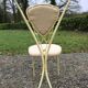 4 vintage chairs in tubular metal lacquered white yellow.