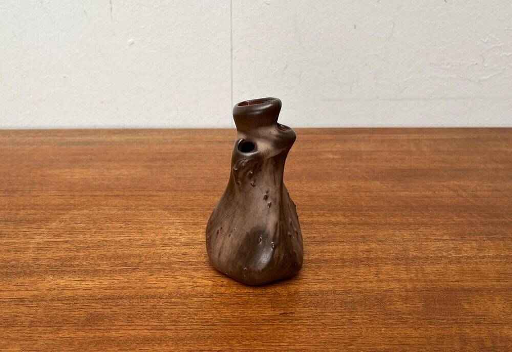 Organic studio pottery vase in mid-century style by Montanus & Remy, Germany, 1960s.