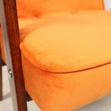 Scandinavian orange velvet armchair by Chierowski, 1962
