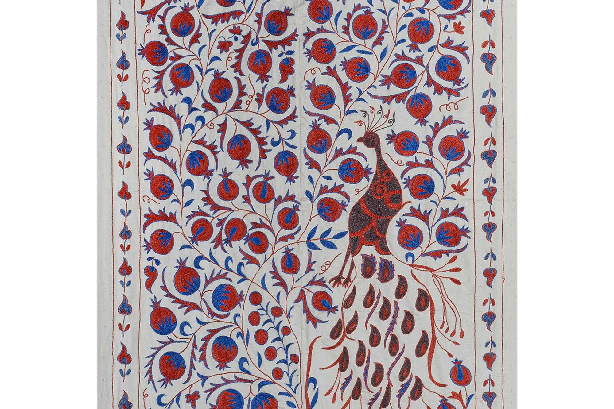 Vintage hand-embroidered tribal tapestry 109x186 cm