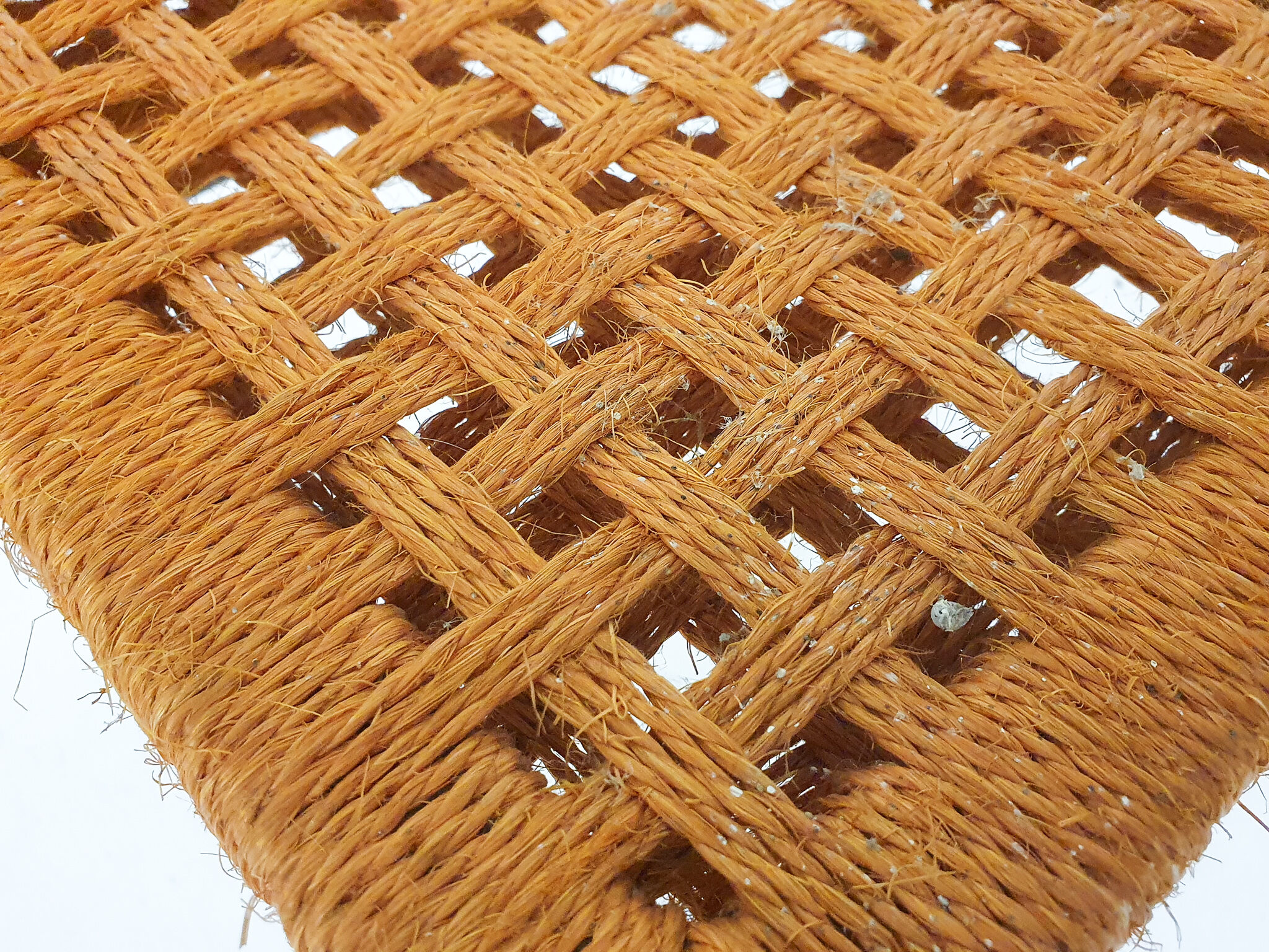 Mid-century sisal and wooden stool, The Netherlands 1950's