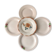 Lot de 5 assiettes plates rose poudré Digoin Sarreguemines et Longwy années 30-40
